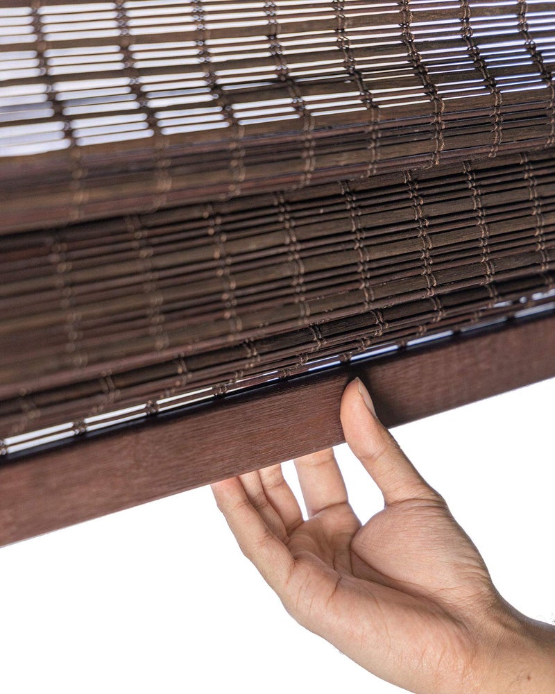 CHICOLOGY Bamboo Roman Shades - Customer Favorite Light Filtering Blinds for Windows, Premium Quality, Ideal for Home, Buffalo Brown, 34"W X 64"H - Image 3